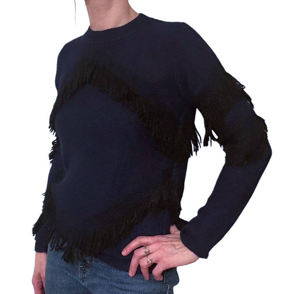 TANYA TAILOR FRINGE CHA CHA ALPACA SWEATER JUMPER BOHO STYLE WOMEN SIZE XS/S - Picture 5 of 16